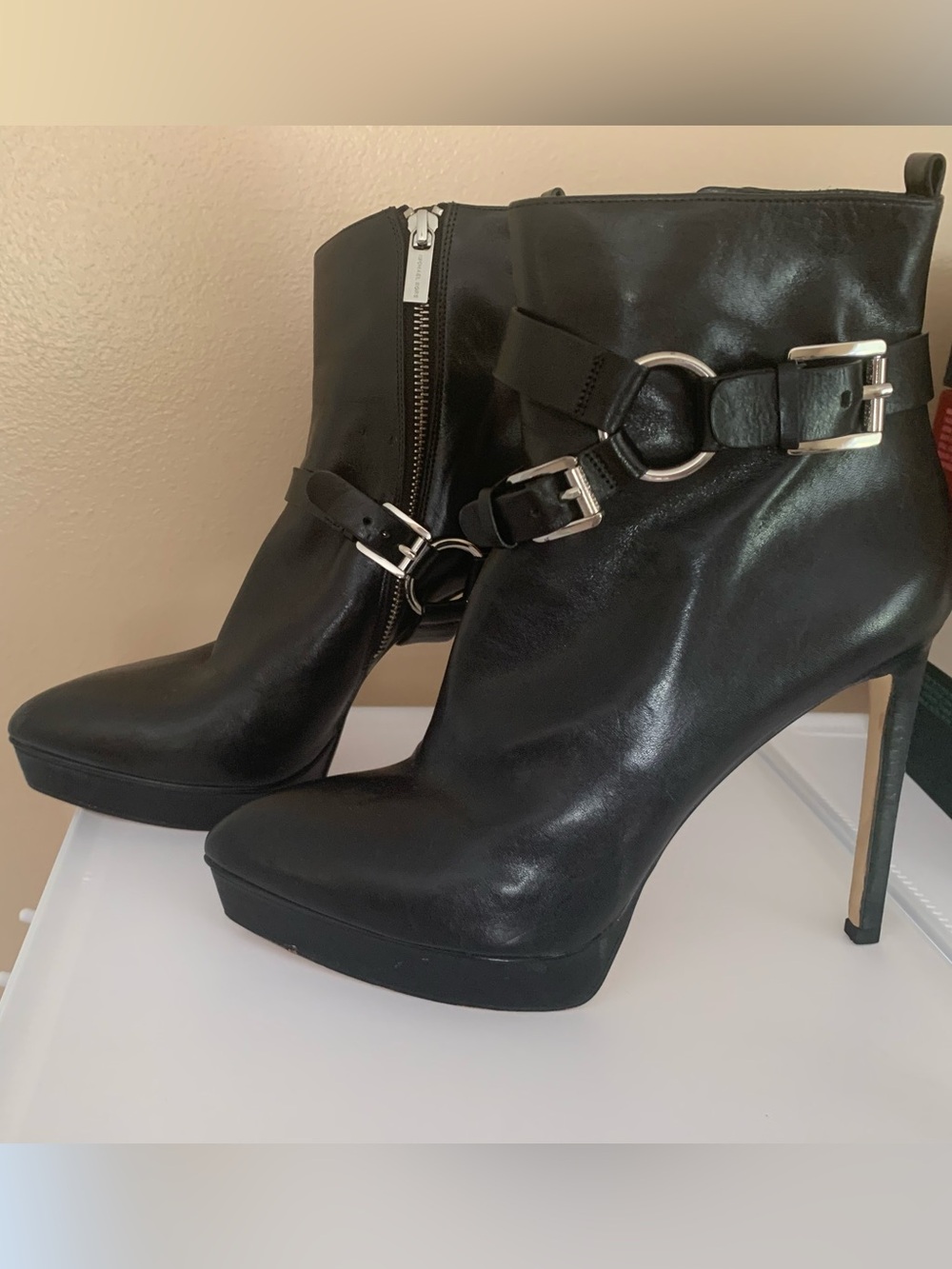 🔥 RARE Michael Kors Stockard Convertible Leather Harness Boots 9M